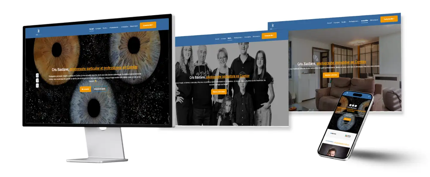 Projet de webdesign, conception de site web et référencement SEO - Cris Bastiane