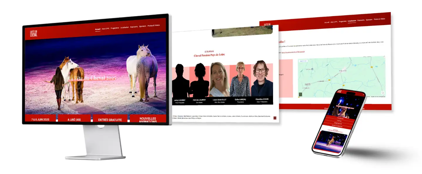 Projet de webdesign, conception de site web et référencement SEO - Fête du Cheval