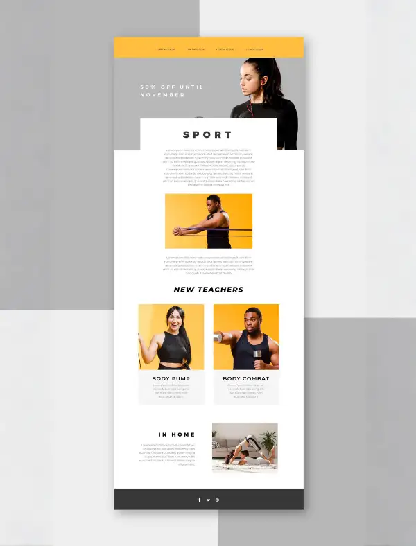 Exemple de modèle d’e-mail marketing conçu par Comitari Digital